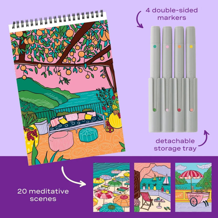 This Lifelines FlowArt Scented Color-to-Reveal, Citrus Coastline offers a relaxing and creative way to enjoy screen-free art. 
