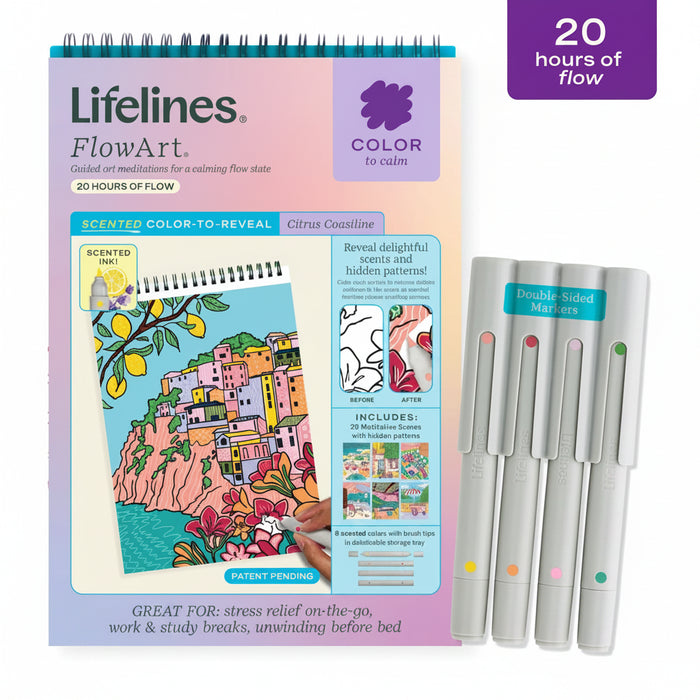 This Lifelines FlowArt Scented Color-to-Reveal, Citrus Coastline offers a relaxing and creative way to enjoy screen-free art. 