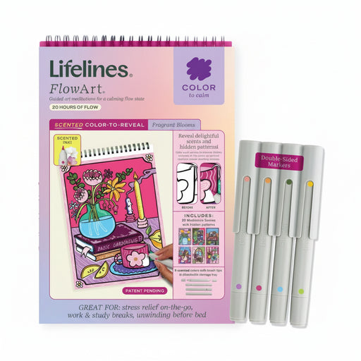 This Lifelines FlowArt Scented Color-to-Reveal, Fragrant Blooms offers a relaxing and creative way to enjoy screen-free art. 