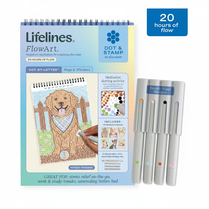 This Lifelines FlowArt Dot-By-Letter, Wags &amp; Whiskers offers a fun and relaxing way to enjoy screen-free creativity. 