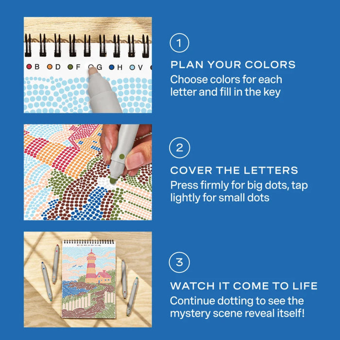 The Lifelines FlowArt Dot-By-Letter, Day at the Beach kit turns a relaxing beach escape into a mindful creative ritual.