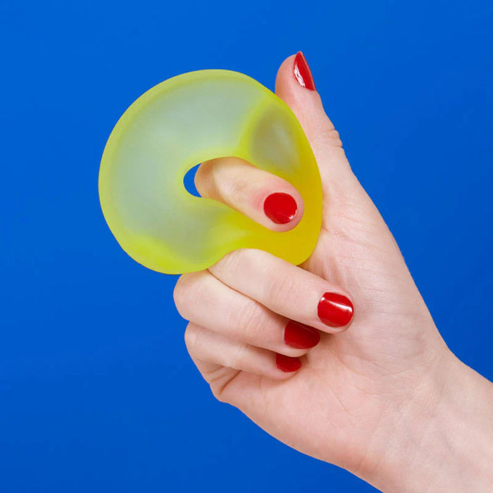 Soft and squishy stress loops with a memory gel filling in a rainbow of colors.