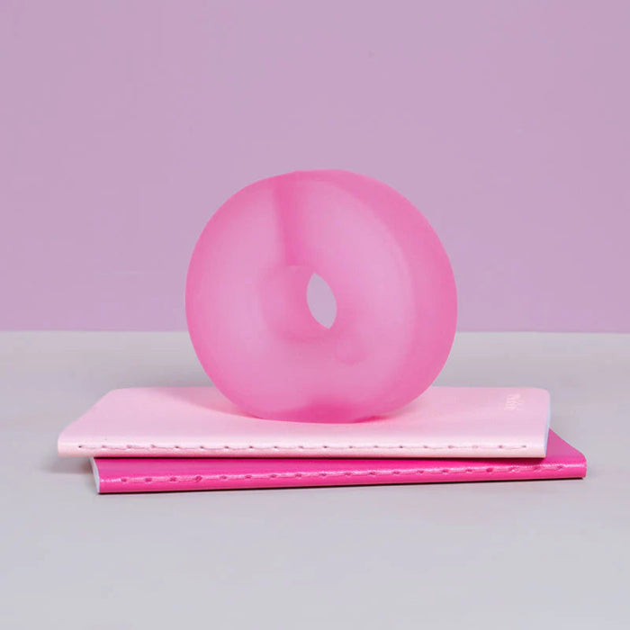 Soft and squishy stress loops with a memory gel filling in a rainbow of colors.