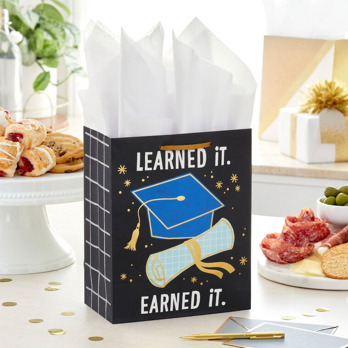 Hallmark : 9.6" Learned It, Earned It Medium Graduation Gift Bag