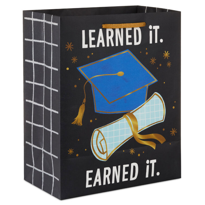 Hallmark : 9.6" Learned It, Earned It Medium Graduation Gift Bag