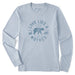 Life Is Good Love Like a Mother Long Sleeve Tee – light blue shirt with bear family and heartwarming text.
