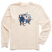 Life Is Good Ski Lift Long Sleeve Tee – cream-colored men’s shirt with bear and skier on a ski lift graphic.