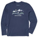 Life Is Good Ski Lift Vista Long Sleeve Tee – navy men’s shirt with mountain and ski lift graphic.