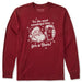 Life Is Good Time for a Beer Santa Long Sleeve Tee – red men’s holiday shirt with Santa holding a beer graphic.