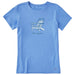 Life Is Good Women’s Adirondack Crusher Tee – Short Sleeve, light blue with Adirondack chair graphic