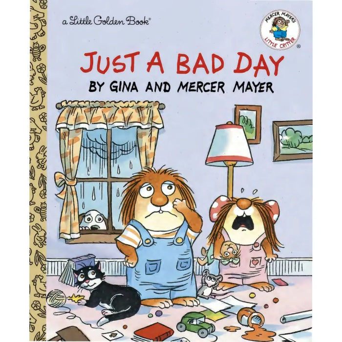 Book cover of 'Just a Bad Day' by Gina and Mercer Mayer featuring cartoon characters in a room.