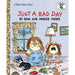 Book cover of 'Just a Bad Day' by Gina and Mercer Mayer featuring cartoon characters in a room.