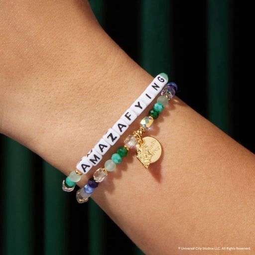 Little Words Project Amazafying bracelet Wicked beaded charm bracelet on wrist