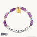 Little Words Project Fantabulous Bracelet – Wicked featuring purple beaded design, white letter beads, and gold logo charm