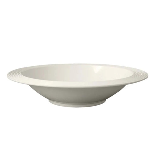 Nora Fleming White Shallow Melamine bowl on a white background