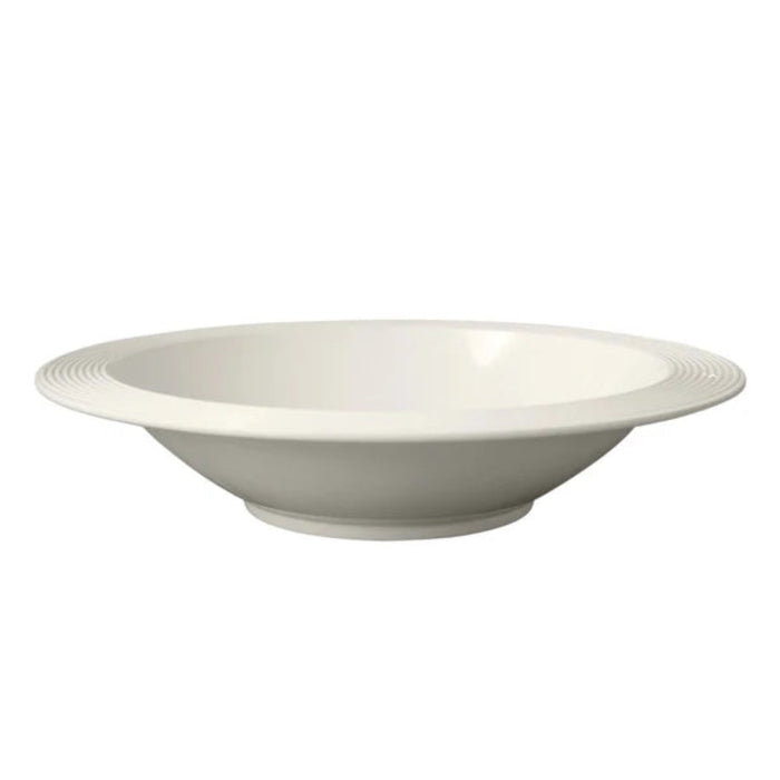 Nora Fleming White Shallow Melamine bowl on a white background
