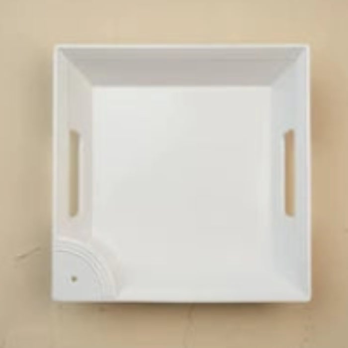 Durable, lightweight, and effortlessly chic, the square melamine tray brings both style and practicality to the table