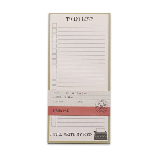 Memo Pad featuring "I Will Write My Book" quote for writers, readers, note-taking, and creative ideas.