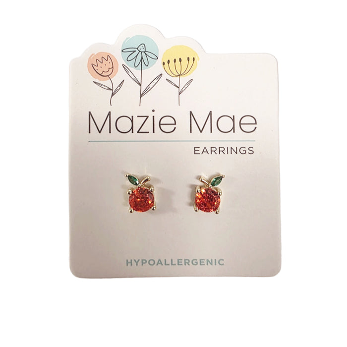 Center Court : Gold Apple Stud Earrings