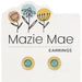 Elegant Maze Mae earrings in gold and turquoise, showcasing a stylish maze pattern.
