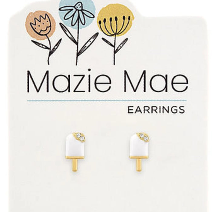 Playful “Center Court Gold Popsicle Stud” Mazie Mae earrings with a fun, trendy design