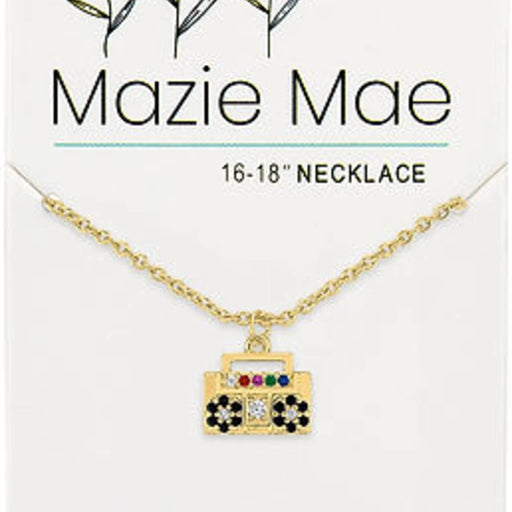Unique beat box–inspired pendant finished in a polished gold tone