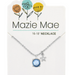 Silver Light Saphire Solitaire Mazie Mae Necklace