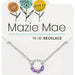 A silver chain necklace featuring a prominent purple stone as its centerpiece.