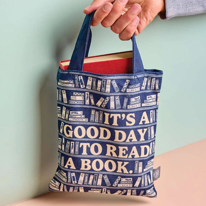 Reusable tote bag featuring "It's A Good Day To Read A Book" design for book lovers and everyday use.