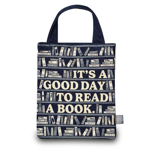 Reusable tote bag featuring "It's A Good Day To Read A Book" design for book lovers and everyday use.
