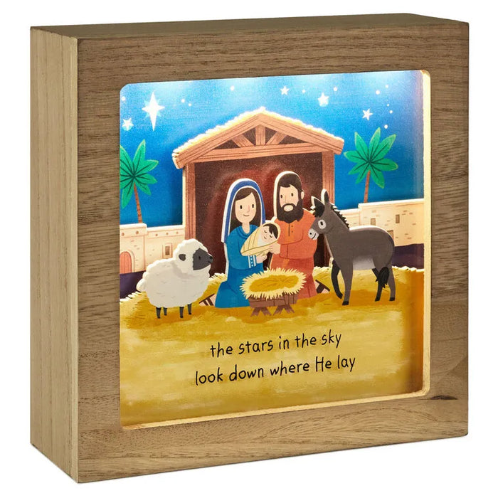 Hallmark : Manger Scene Musical Shadow Box With Light, 7x7