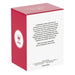 Red and white box with text and a logo on a white background