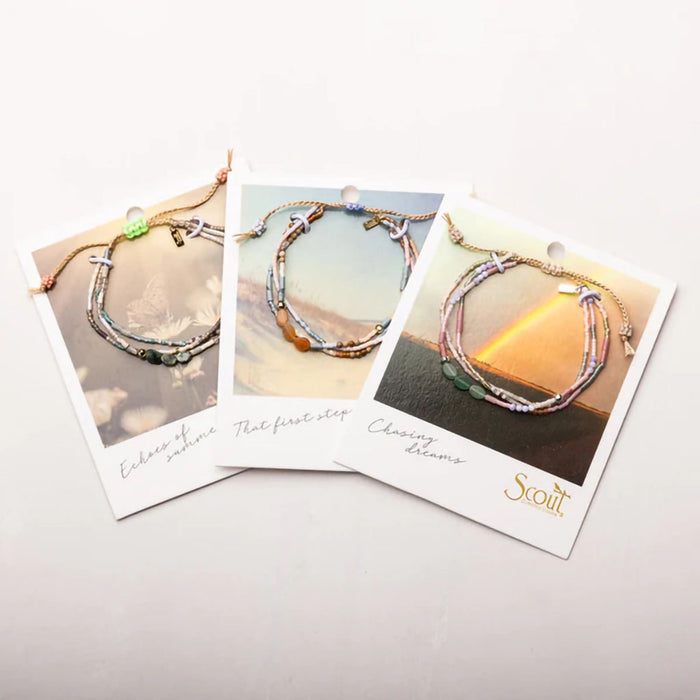 Scout Curated Wears : Mixed Media Bracelet - Heart/Rose Quartz/Silver