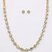 Rain Jewelry gold-tone necklace set with round aurora borealis crystal links