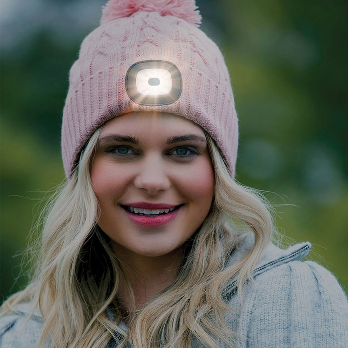 front view of hat with light