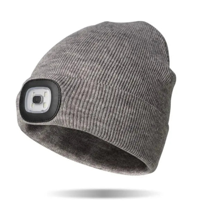 DM Merchandising Night Scope Brightside rechargeable LED beanie with removable USB LED light for hands-free visibility