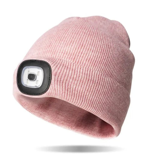 DM Merchandising Night Scope Brightside rechargeable LED beanie with removable USB LED light for hands-free visibility


