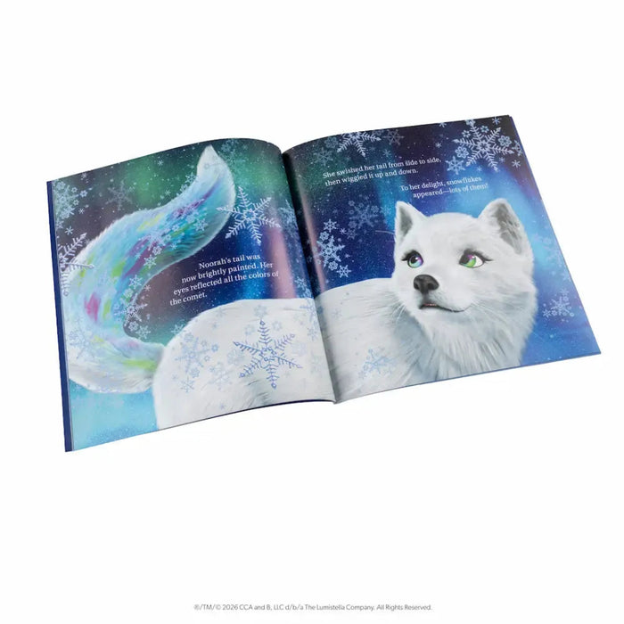 Elf on the Shelf Extraordinary Noorah Santa’s Magical Arctic Fox Book and Plush Set featuring an Arctic fox stuffed toy and coordinating holiday storybook.