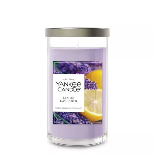 The Yankee Candle Lemon Lavender Medium Pillar Candle blends zesty citrus with soft floral notes for a perfectly balanced aroma