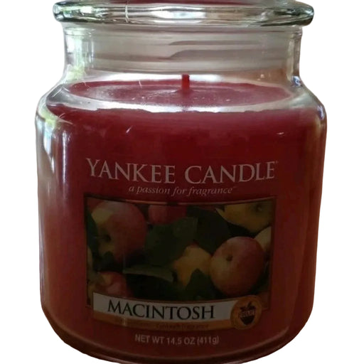 MacIntosh Medium Jar Candle in a classic glass jar featuring a fresh-picked apple fragrance for long-lasting home fragrance.