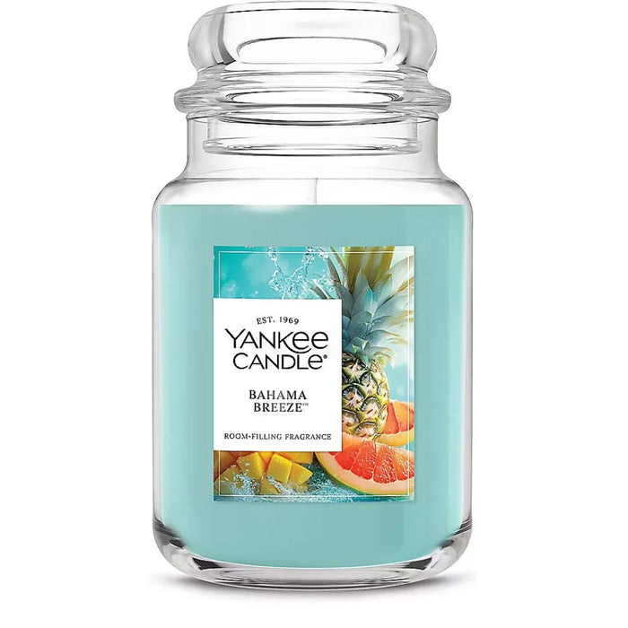 Yankee Candle Bahama Breeze Original Large Jar Candle with refreshing tropical-inspired fragrance.