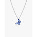 Product image of the PANDORA Blue Butterfly Pendant Necklace on a white background, highlighting the blue crystal butterfly pendant on a sterling silver chain.