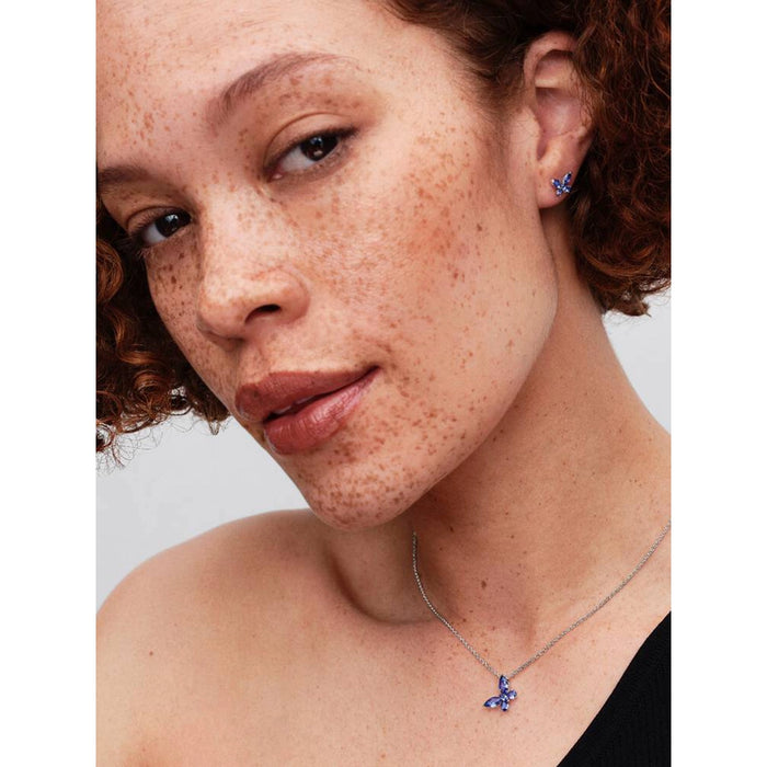 Pandora butterfly collection worn on ear and neck