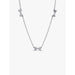 Pandora Clear Bow Station Chain Necklace displayed against a white background, featuring multiple cubic zirconia bow stations on a sterling silver chain.