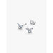 Pandora clear butterfly stud earrings in silver angled view showing secure butterfly back closure