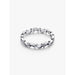 Pandora crescent moon ring in sterling silver front view with repeating moon design