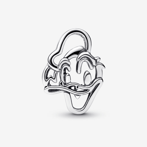 Pandora Disney Donald Duck Openwork Charm in sterling silver featuring outline design of Donald Duck’s iconic face and hat.