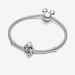 Pandora Moments snake chain bracelet featuring Pandora Disney Donald Duck Openwork Charm in sterling silver minimalist design