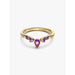 Pandora Disney Frozen Anna Tiara Ring in gold featuring purple marquise-cut stones and sparkling crystal accents, front view