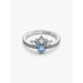 Pandora Disney Frozen Elsa Tiara Ring in sterling silver with blue crystal center and clear cubic zirconia stones